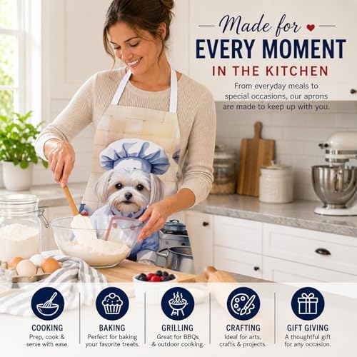 Caroline's Treasures Maltese The Chef Apron Cooking Kitchen Server Baking - Image 6