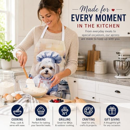 Caroline's Treasures Maltese The Chef Apron Cooking Kitchen Server Baking - Image 6