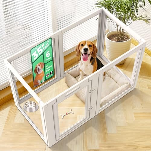 FXW AuraSpace Clear Acrylic Indoor Dog Playpen, 6 Panels by FXW