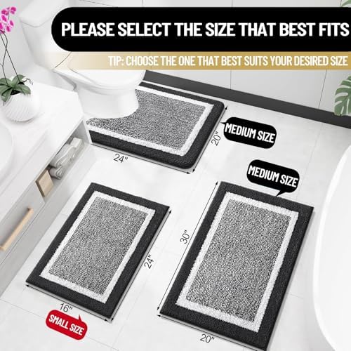 OLANLY Small Bathroom Rugs 24x16, Absorbent Microfiber Bath Rugs - Image 2