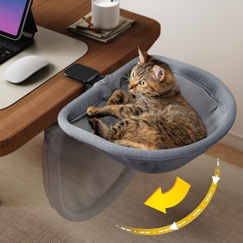 JUNSPOW Cat Desk Bed One-Click Folding, Maximum Holds 40lb by JUNSPOW