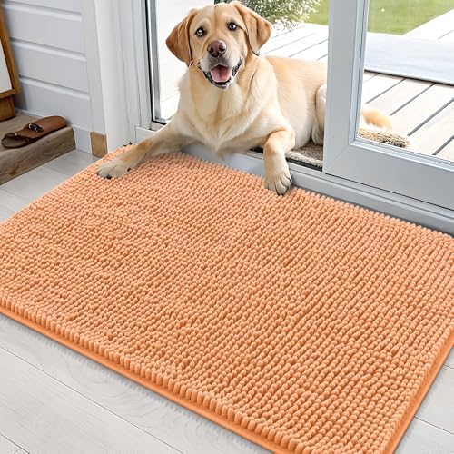 OLANLY Dog Door Mat for Muddy Paws 35x24, Super Absorbent Chenille Mud Mat by OLANLY