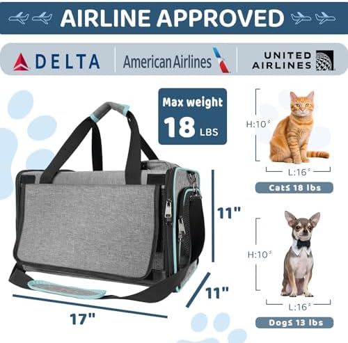 GAPZER Cat Carrier American, Delta Airline Approved Soft Travel Bag - Image 3