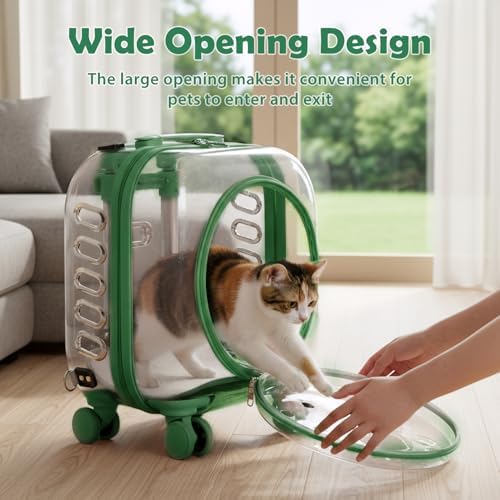 Cat Carrier with Wheels, Rolling Hard Shell Pet Carrier - Image 4