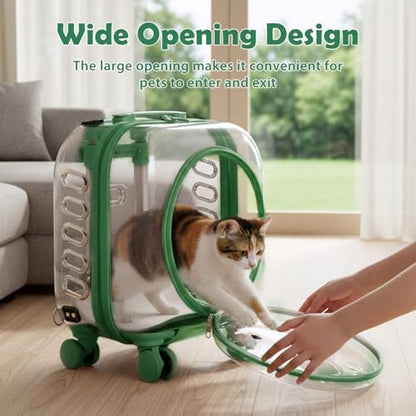 Cat Carrier with Wheels, Rolling Hard Shell Pet Carrier - Image 4