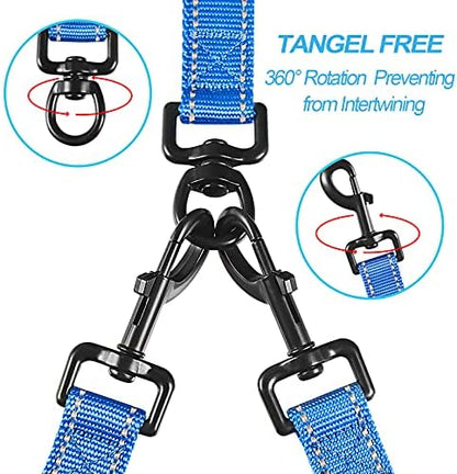 PetBonus Double Dog Leash, No Tangle Dual Leash, Reflective Walking Training - Image 2