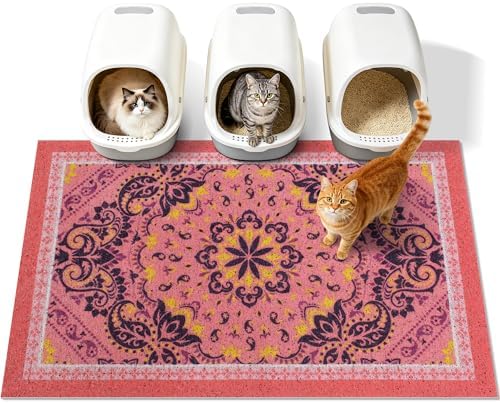 Cat Litter Mat, Waterproof & Non-Slip Backing, Litter Box Catcher, Soft on by Yigerlee