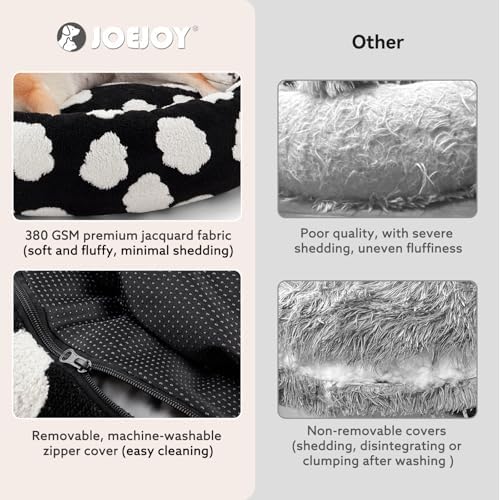 JOEJOY Jacquard Donut Round Dog Beds Medium Sized Dog, Removable Washable Cover - Image 3