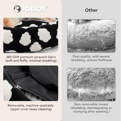 JOEJOY Jacquard Donut Round Dog Beds Medium Sized Dog, Removable Washable Cover - Image 3