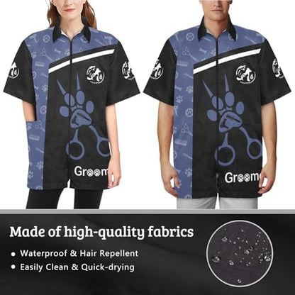 Custom Pet Grooming Smock, Personalized Dog Groomer Jacket - Image 5