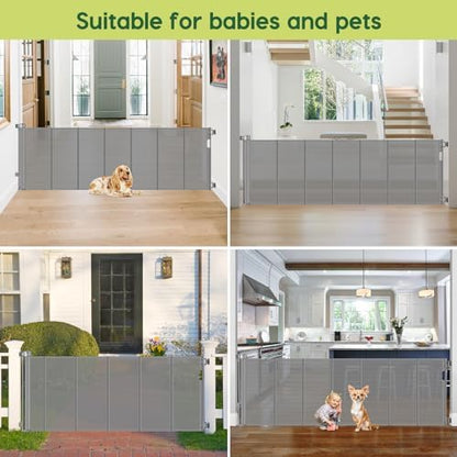 Reinforced 80 Inch Extra Wide Retractable Dog Gate to Prevent Crawling Through - Image 6
