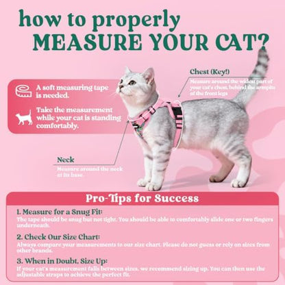 rabbitgoo Cat Harness and Leash Set, Escape Proof Vest, Melon Munch - Image 2
