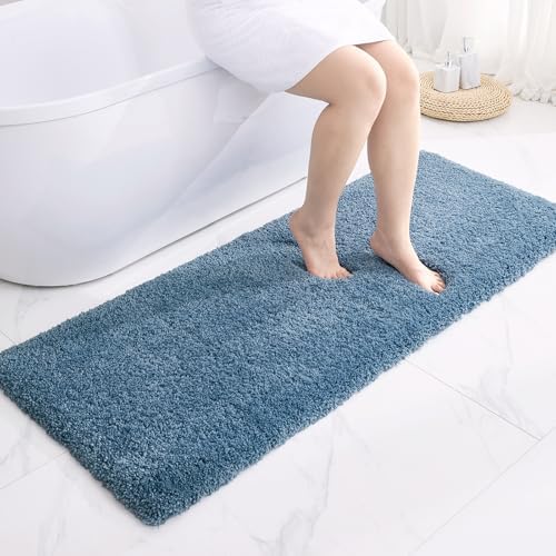 Disolla Blue Bathroom Rugs 24x48, Non-Slip Plush Thick Bath Mat by Disolla