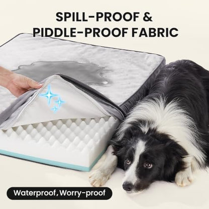 OhGeni Orthopedic Waterproof Med Large Dog Bed, Memory Foam, 35 inch - Image 6