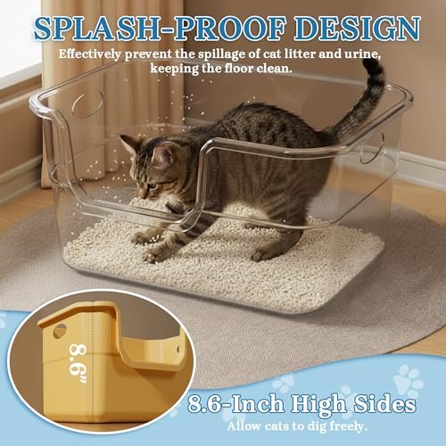 2 Pack Low Entry Litter Box for Kittens & Senior Cats, High Sided Litter Boxes - Image 4