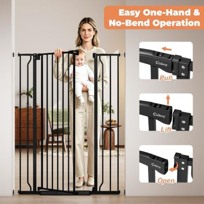 50" Extra Tall Baby Gate No Drilling, Auto Close Dog Gate - Image 4