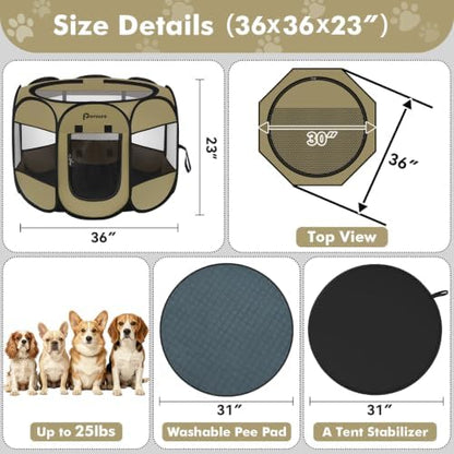 Persure Dog Cat Playpen Tent Crate Cage - Image 6