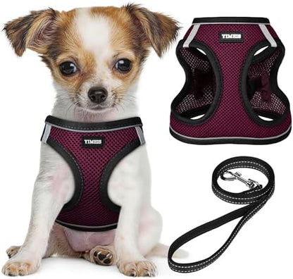 No Pull Dog Puppy Harness and Leash Set Reflective Mesh Vest XX-Small by YIMEIS