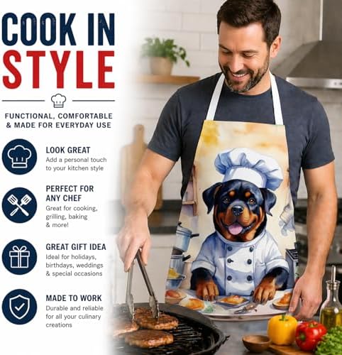 Caroline's Treasures Rottweiler The Chef Apron Cooking Kitchen Server Baking - Image 2