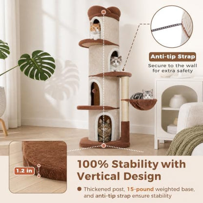 MUTTROS 68.5" Modern Cat Tree Tower - Image 3