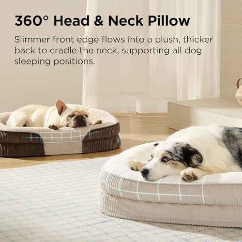 Bedsure XL 360°Oval Bolster Orthopedic Dog Beds Large Sized Dog - Image 2
