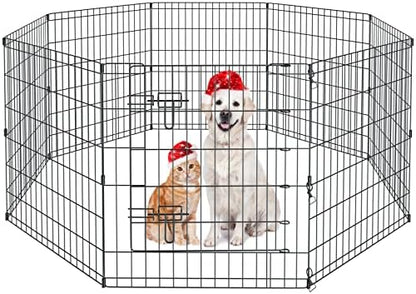 Artmalle 30" H x 24" W Dog Playpen, 8 Panel Rustproof Metal Pen by Artmalle