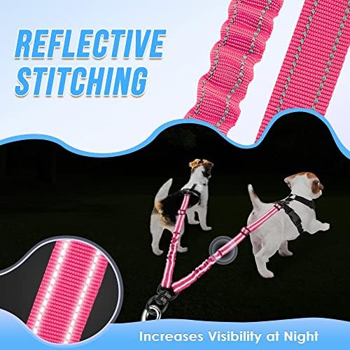 AUTOWT Double Dog Leash, No Tangle 360°Swivel Rotation Reflective Lead - Image 7