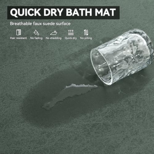 MontVoo -Bath Mat Rug-Rubber Backing Non Slip Quick Dry Absorbent Thin Bathroom - Image 3