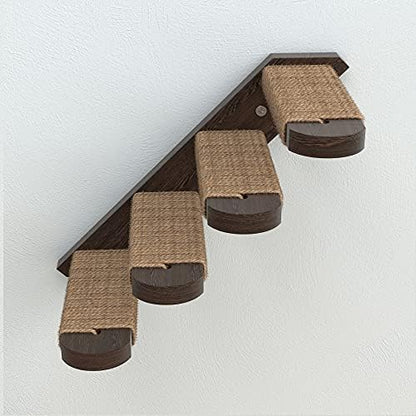 Cat Steps - Solid Rubber Wood Cat Wood - Wall Mounted Cats Shelves - Image 2