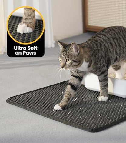 Cat Litter Trapping Mat, Hexagon Grids & Anti-Leak Base, Machine Washable - Image 5