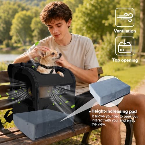 Pet Carrier Backpack with Elevated Booster Pad - Image 2