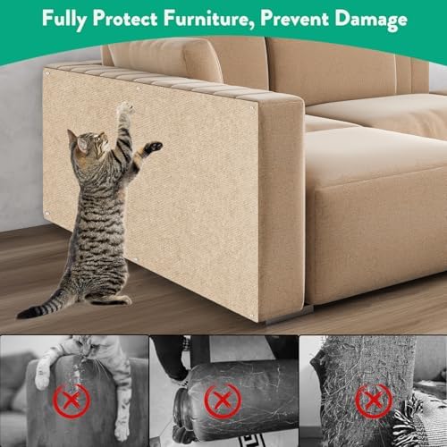 Cat Scratch Mat, 78.7"x15.8" Trimmable Self-Adhesive Cat Scratcher Carpet - Image 5