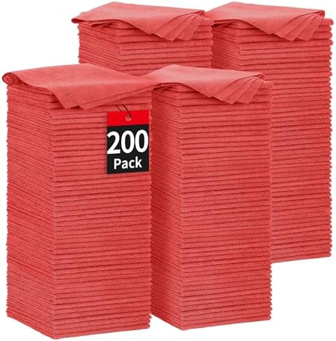 Microfiber Cleaning Cloth, 200 Pack Cleaning Rags by HOMERHYME