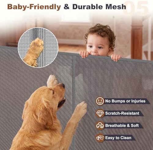 GRENFU Reinforced 100" Wide Retractable Baby Gates, Prevent Crawling Under - Image 6