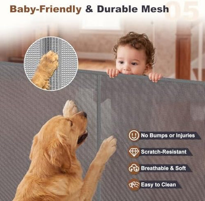 GRENFU Reinforced 100" Wide Retractable Baby Gates, Prevent Crawling Under - Image 6