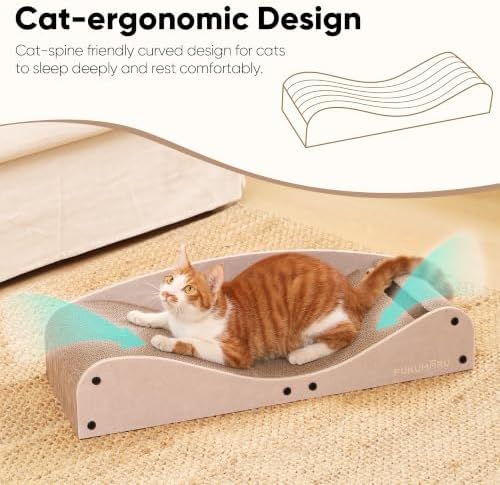 FUKUMARU Cardboard Cat Scratcher Bed, Extra Large 29.1 Inch Cat Scratch Pad - Image 2