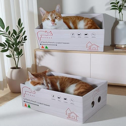 Cat Scratcher Medium Sofa Bed Scratcher & Scratcher Box Corrugated Cardboard - Image 6