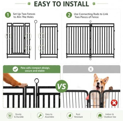 Thickened Outdoor Dog Fence, 16 Panels - Image 4