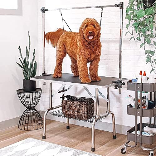 36" Pet Dog Grooming Table, Foldable Stainless Steel Frame Pet Drying Grooming - Image 2