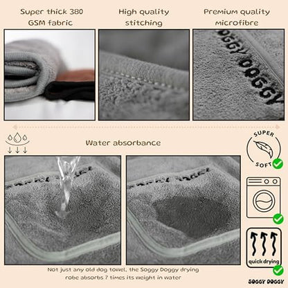 SOGGYDOGGY® US: Luxury Dog Bathrobe, Super Absorbent Microfiber Dog Bath - Image 4