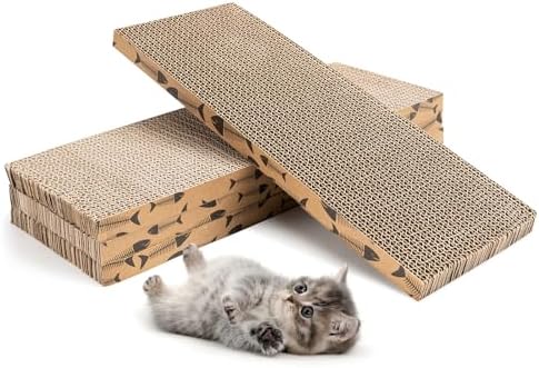 Mini Cat Scratching Board 4pcs Brown Cardboard Cat Scratcher Scratch Pad by Unknown