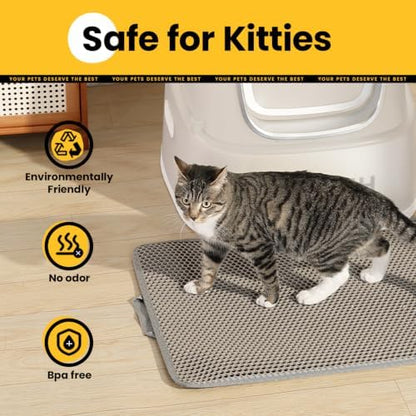 Cat Litter Mat, Upgrade Super Waterproof Back Layer Litter Box Mat, Non Slip - Image 6