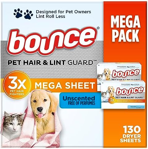 Bounce Pet Hair and Lint Guard Mega Dryer Sheets by Bounce