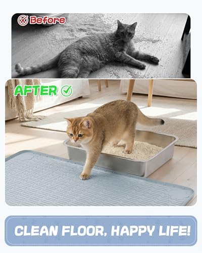 ANWA Waterproof 34" x 22" Large Litter Box Mat, Silicone Litter Mat - Image 2