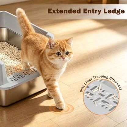 AIPERRO Small Stainless Steel Cat Litter Box - Image 6