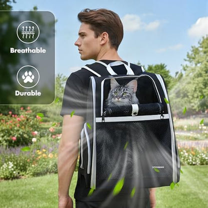 Pet Backpack Carrier, Large Cat Carrier Backpack Up to 20 Lbs - Image 3