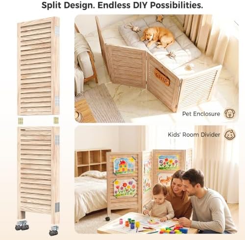 Amsleekey 4 Panel Wood Room Divider - Image 6