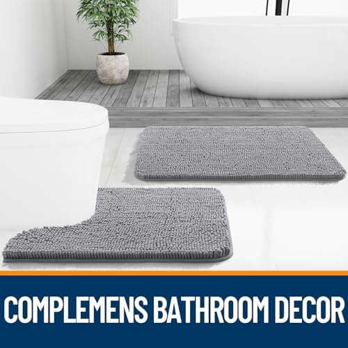 OLANLY Bathroom Rugs 34x21, Extra Soft Absorbent Chenille Bath Rugs - Image 7