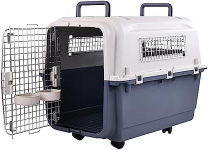 Elevon Plastic Kennels Pet Carrier Rolling Plastic Airline Approved Wire Door - Image 2