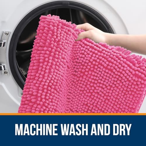 OLANLY Large Bathroom Rugs 70x46, Extra Soft Absorbent Chenille Bath Rugs - Image 5